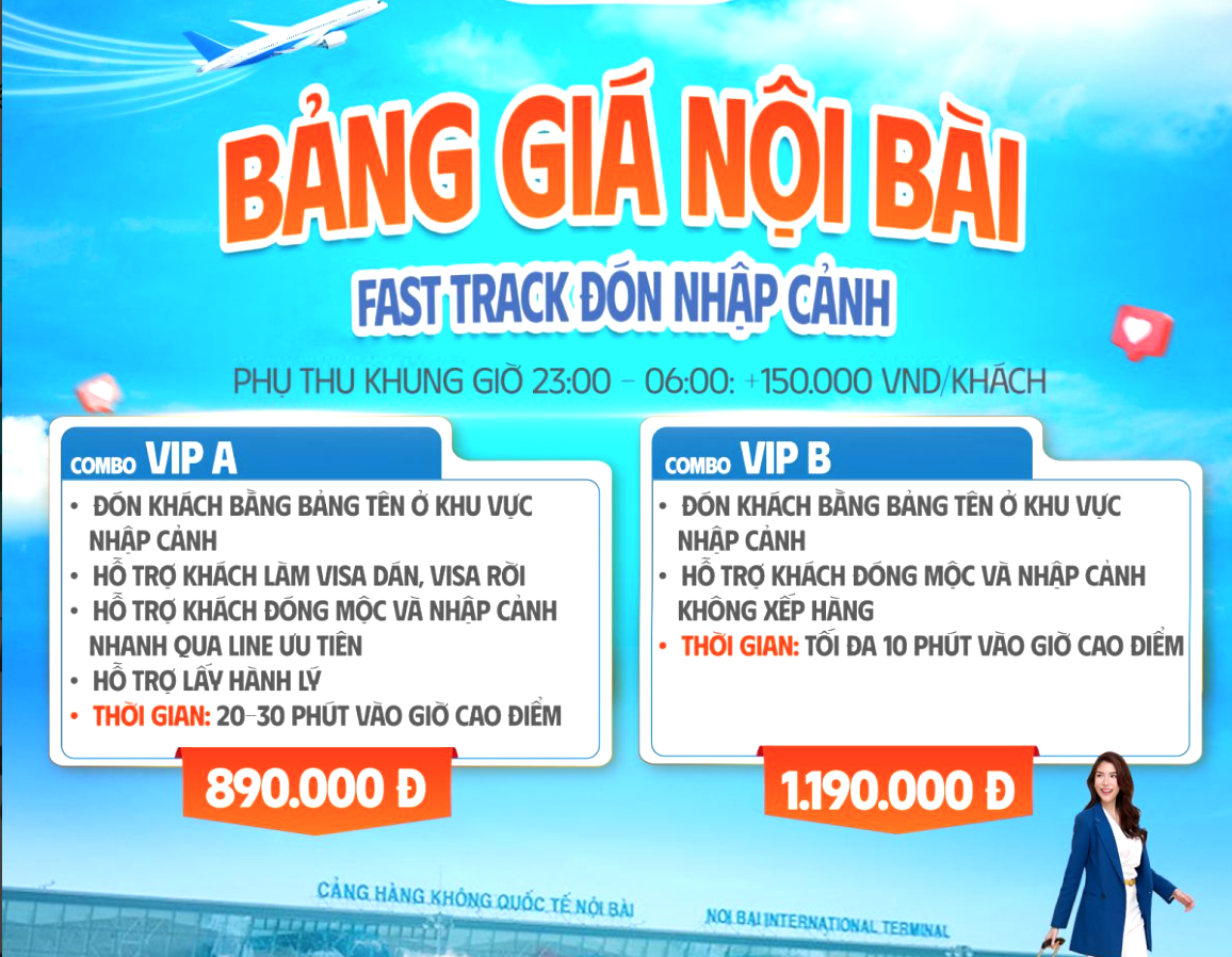 bảng giá fast track đón nội bài