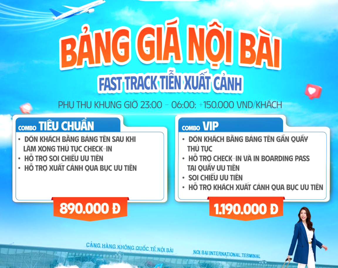 bảng giá tiễn nội bài